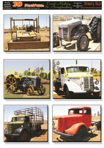 DS0718 tractors  & trucks   min buy 5 can be cut out by nested d